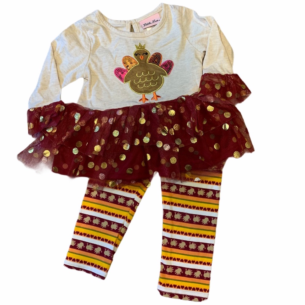 Little Lass Thanksgiving Outfit Tutu Legging